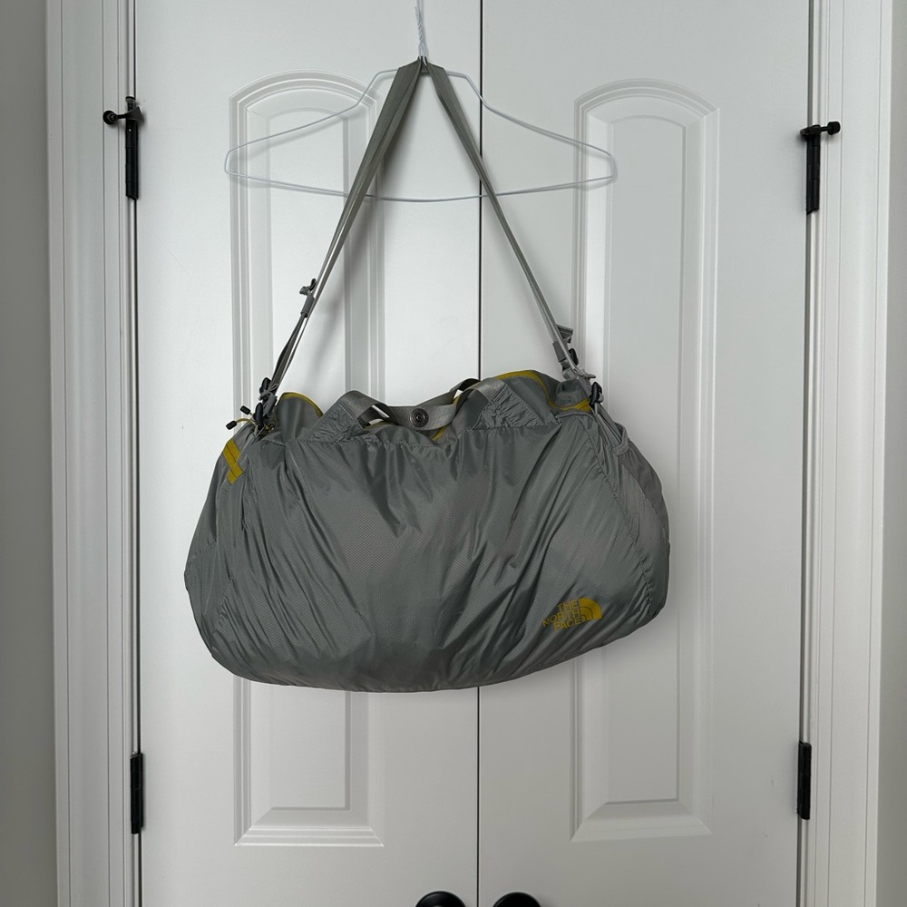 The North Face Gray and Yellow Duffle Bag